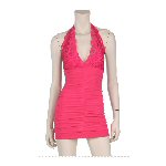 red stretch knit salsa dress