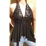 red and gold halter