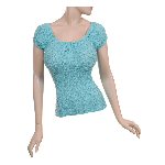 V neck rayon georgette blue